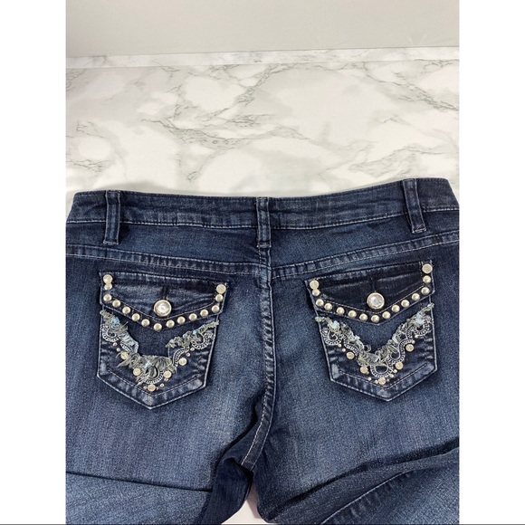 Premium Spice Whiskered Rhinestone Jeans - Picture 4 of 5